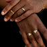The Leo Half Round Band ~  with Black Diamonds in Silver